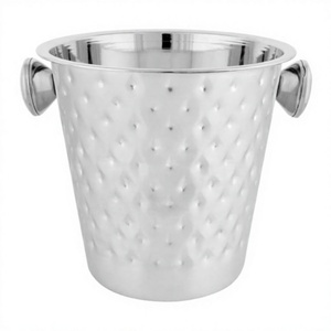 Seau à vin de glace à pois en acier inoxydable grand seau à glace isolé - Product Image 1