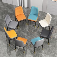 Chaises de salle à manger au design minimaliste, prix d'usine, meubles modernes, hôtel de luxe, restaurant nordique, chaises de salle à manger en métal et cuir