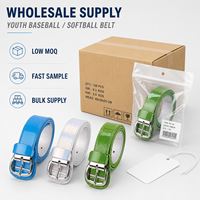 Ceinture de baseball/softball personnalisée pour jeunes, en PU brillant, pour uniforme d'équipe, pour filles, fournisseur en gros OEM ODM