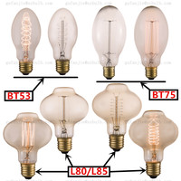 Ampoules Edison Incandescentes Rétro Vintage CE ROHS G125 G95 G80 ST64 ST58 T45 A19 T30 220V 40W 60W