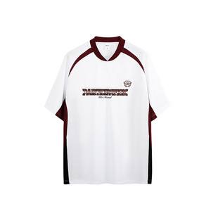 100% poliéster 200G deportes empalme estampado camiseta americana Retro deportes corte Color a juego manga corta Camiseta para hombres - Product Image 4
