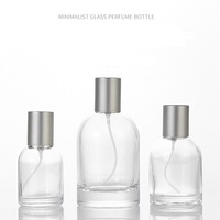 Bouchon de pompe de pulvérisation de luxe parfum en verre cylindrique transparent 10ml 30ml 50ml 100ml forme ronde pour emballage sérum et diffuseur