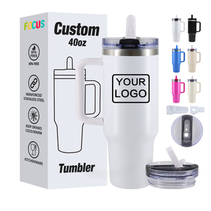 Gobelet Isotherme Personnalisé 40 oz H2.0, Tasse de Voyage en Acier Inoxydable 40 oz pour Sublimation avec Poignée, Couvercle à Paille et Bec Rabattable - Product Image 1