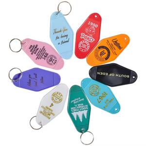 Vintage Hotel Room Keychain Bulk Sublimation Blank Keychain Motel <b>Key</b> <b>Tags</b> Iron Plastic Wholesale Custom Keyrings with Logo - Product Image 5