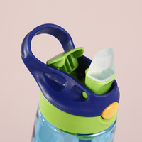 Tasse de dessin animé transparente pour enfants avec ensemble de paille tasse en plastique Portable mignon étudiant bec de canard tasse d'eau