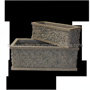 Rectangular pizarra ligero de cemento macetas pequeño concreto macetas GRC plantador - Product Image 1