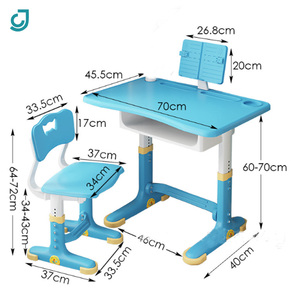 70*45.5 Màu Xanh/Hồng Có Thể Điều Chỉnh Kid Học Sinh Tiểu Học Học Tự Làm Phim Hoạt Hình Mô Hình PP Bảng Và Ghế Đặt Với Cố Định Ngăn Kéo - Product Image 2