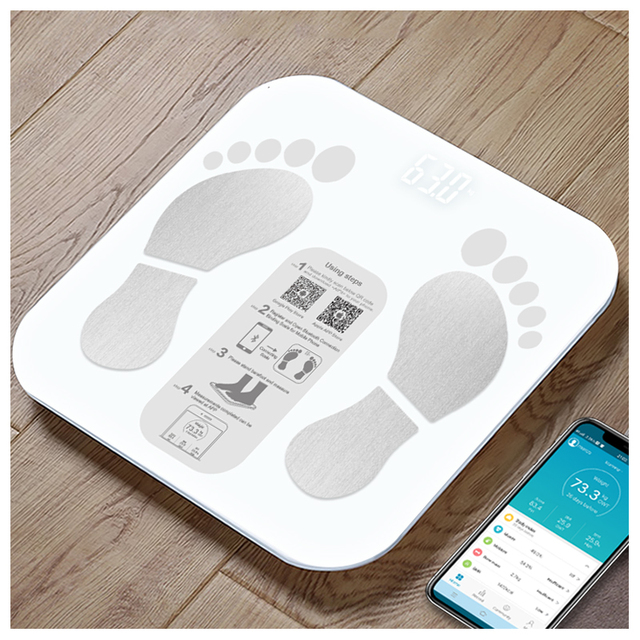 Smart Digital Bathroom Floor Scale Barcode Weighing Health Scales with for Bluetooth Body Fat Weight and BMI Display