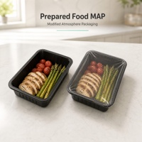 Zwarte PET verpakking met gemodificeerde atmosfeer, afsluitbare PET tray voor vis, delicatessen en vleeswaren