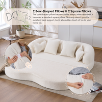Sofá Cama Plegable 2 en 1 Moderno, Portátil, Suave, de 70 Pulgadas, Convertible, Comprimido, con 4 Almohadas, para Sala de Estar