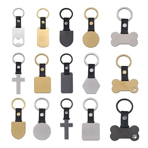 DIY Laser Blank Metal <b>Key</b> Chain <b>Square</b> Shape Brushed Stainless Steel Keychain for UV Printing - Product Image 2