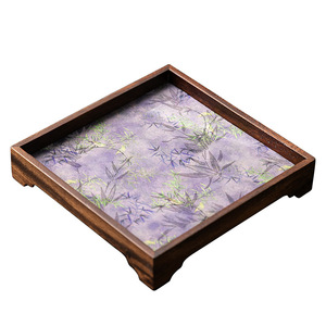 Retro <b>Tea</b> <b>Tray</b> Solid Wood Square Dry Brewing Table Waterproof With <b>Tea</b> Mat For Kung Fu <b>Tea</b> Set Home Use - Product Image 5