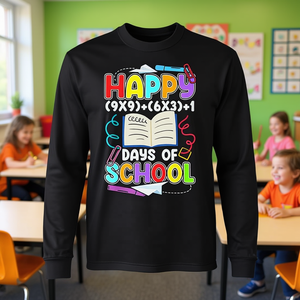 Camiseta de manga larga con ecuación matemática de Feliz 100 Días de Escuela, 100º Día de Escuela - Product Image 3
