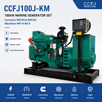 Groupe électrogène diesel marin SCDC CUM 100 kW 6BTA5.9-GM120 1800 tr/min, turbocompressé, robuste, fourni par l'usine, OEM