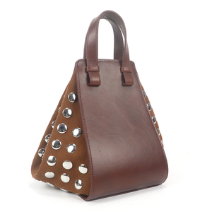 Sac seau mini en cuir suédé avec rivets, personnalisable avec logo, vente en gros d'usine, sac à main bandoulière pour femme - Product Image 4