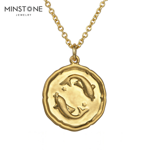 Gargantilla de astrología con signo del zodiaco para mujer, Horóscopo chapado en oro de 14K, regalo para mujer, pulsera hecha a mano, collar vintage <span class=keywords><strong>2022</strong></span> - Product Image 4