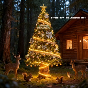 Arbre de Noël en or Maillard avec lumières <span class=keywords><strong>et</strong></span> ornements LED, nouvelle mise à niveau, dense de luxe, ignifuge écologique - Product Image 5