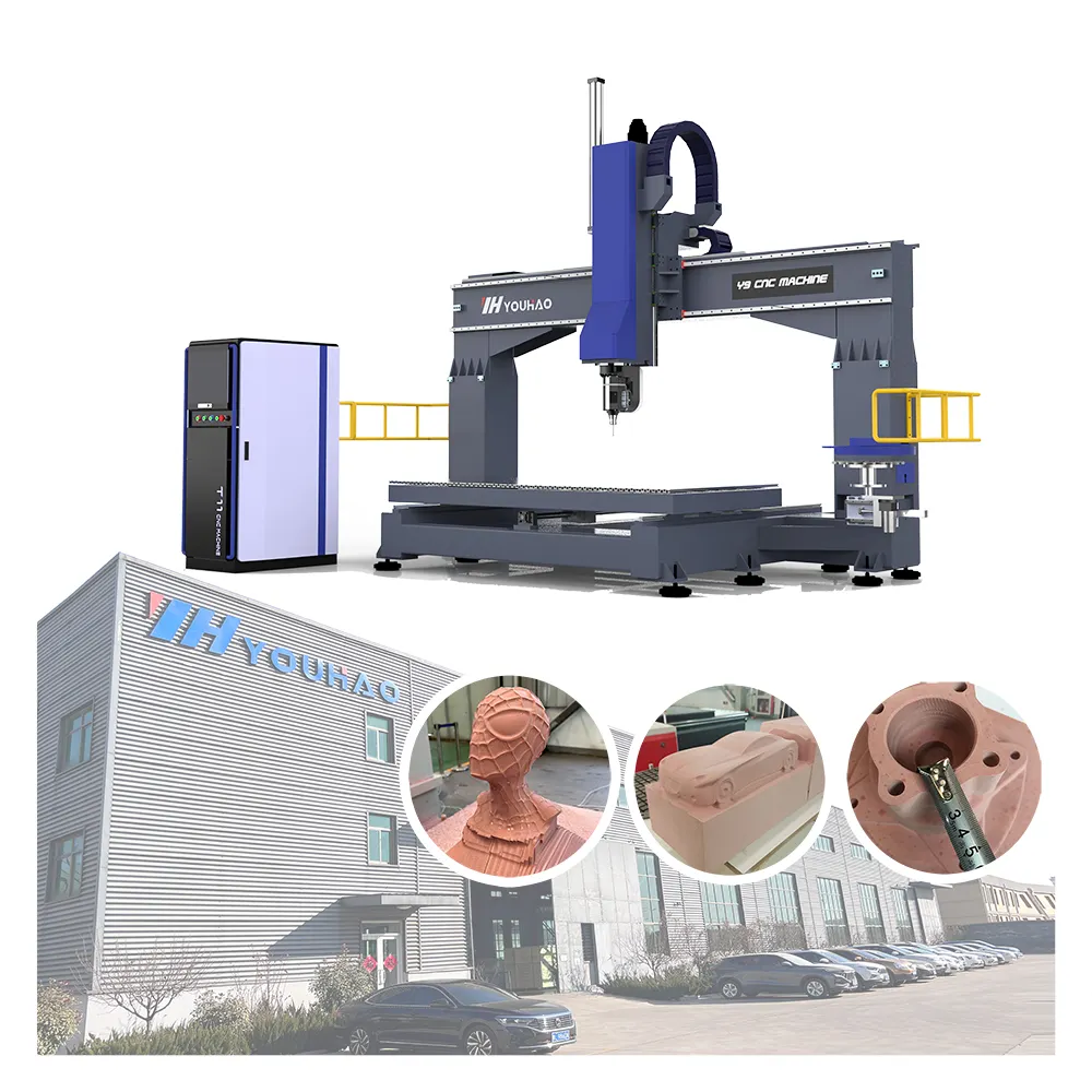 YOUHAOCNC 1212 1224 5 Axis Cnc Router 2030 3040 Big Size 5 Axis For Foam Milling cnc foam router machine eva engraving
