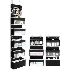 Placard garde-manger salle de bain pépinière chambre au-dessus de la porte de rangement 6 étagères suspendus organisateur de porte de rangement avec 5 grandes poches - Product Image 3