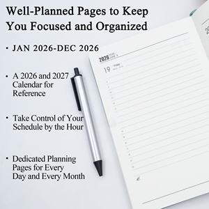 Планировщик в твердом переплете, ежедневный ежедневник из кожи, ежедневный ежедневник 2026, ежедневник 365 дней - Product Image 3