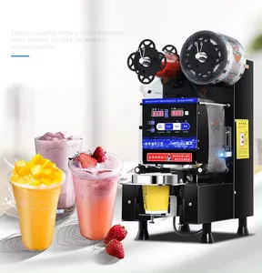 Fully automatic Bubble Sealing Machines Milk Tea popping boba Paper/Plastic Cup Sealer Machine