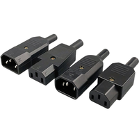 Adaptateur en ligne IEC C14 mâle vers C13 femelle 3 broches avec blindage tressé et gaine en PVC AC250V 10A pour armoire PDU, imprimante et câble DIY