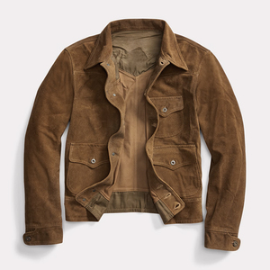 NAFA personalizza <span class=keywords><strong>giacca</strong></span> <span class=keywords><strong>camicia</strong></span> da uomo classica <span class=keywords><strong>marrone</strong></span> in vera pelle scamosciata con basso MOQ - Product Image 2