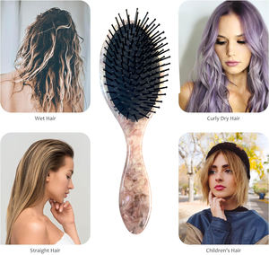 فرشاة شعر عصرية بتصميم صالونات بشعار مخصص، وسادة لفك تشابك الشعر وتدليك فروة الرأس مضادة للكهرباء الساكنة ومصنوعة من أسيتات السليلوز - Product Image 5