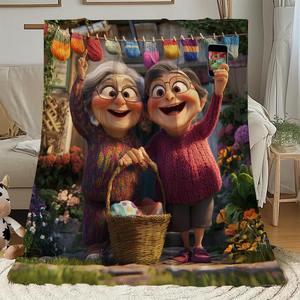 Couverture en flanelle super douce pour <span class=keywords><strong>grand</strong></span>-mère, toutes saisons, pour canapé, vieille femme. - Product Image 4