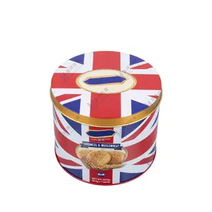 Round Digestive biscuits & cookie tin box bakery cans metal container Dia115mm