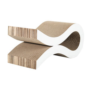 Großhandel Premium-Qualität Wellpappe Katzenliege Luxuriöses Nachhaltiges Modernes Karton-Katzenkratzbett mit Kartonverpackung - Product Image 3