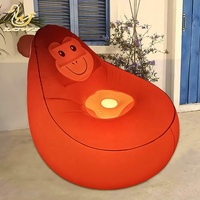 LC Fauteuil gonflable pliable au design animal chimpanzé avec lumière télécommandée