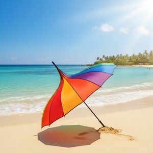 Automatic Open Lightweight 19 23 25 Inch Vibrant Rainbow Color Pagoda <b>Umbrella</b> for Outdoor Festival Sun Rain Protection - Product Image 3