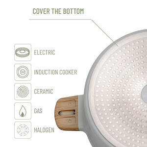 E-TOP Factory, marmite en céramique blanche de haute qualité, antiadhésive, avec couvercle, grande marmite de cuisine, <span class=keywords><strong>pot</strong></span> à ragoût avec couvercle en verre - Product Image 6