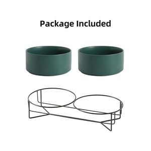 Bol en céramique surélevé écologique pour animaux de compagnie avec support en métal Plat de protection cervicale pour chat et chien Fournisseur transfrontalier - Product Image 6