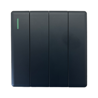 Interruptores y enchufes universales modernos negros mate, de PC Panel, enchufes de pared de cocina eléctricos multifunción dobles estándar del Reino Unido