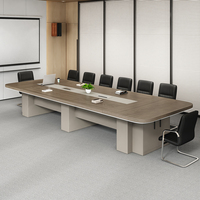 Salle de réunion personnalisée de luxe moderne table de conférence en bois de bonne qualité table de réunion blanche avec HDMI