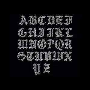 Alfabeto de diamantes de imitación grueso personalizado Palabras de diamantes de imitación personalizados Hierro en transferencia Hotfix - Product Image 6