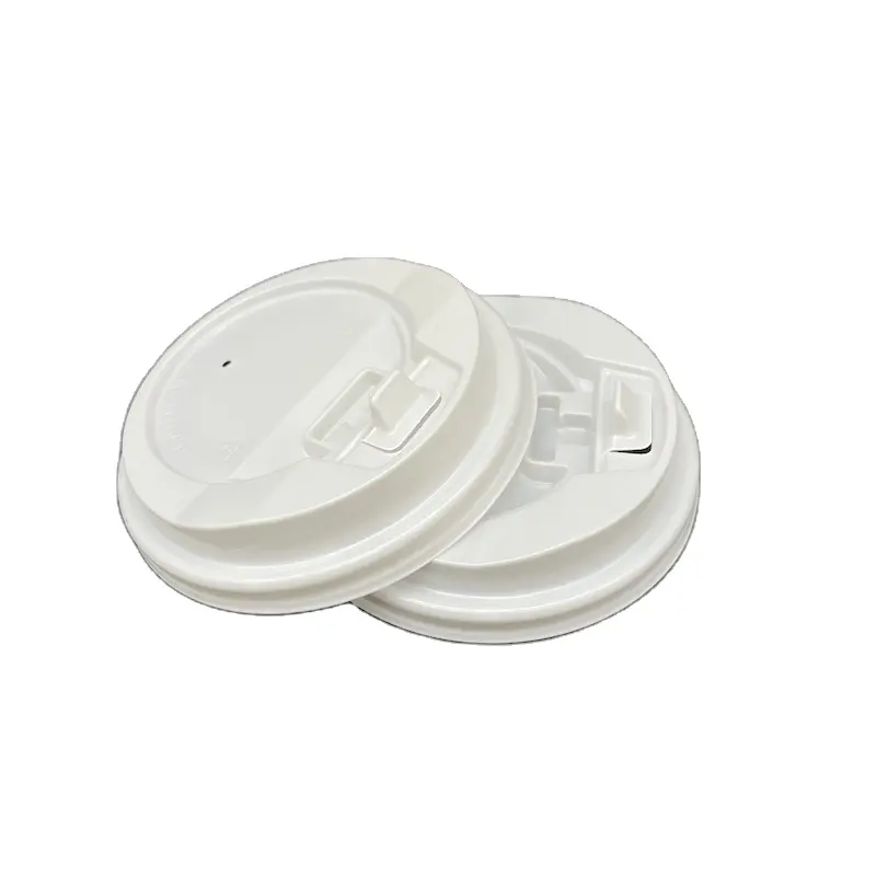 Ps Plastic Afdekdoppen Voor Wegwerp Reiziger Afhalen 80Mm/90Mm Zwart/Wit Plastic Dome Ps Koffie Papier Hot Cup Cover Si