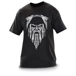 100% Cotton Odin Printed Fashion Hip Hop Streetwear Cool Hot Sell Viking Shirts Viking T Shirt for Men 2021