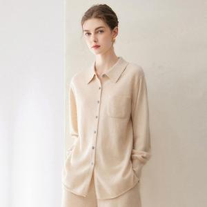 가을 겨울 신상 여성용 100% 캐시미어 스웨터, 여성용 폴로 칼라 캐주얼 스웨터 - Product Image 2
