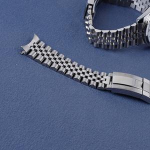 Bracelet de <span class=keywords><strong>montre</strong></span> Jubilee de luxe 20mm en acier inoxydable 316L pour Casio MTP1302 avec extrémité incurvée creuse pour fermoir Oyster - Product Image 6