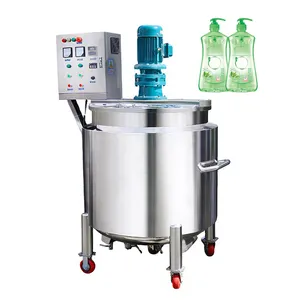 High Quality Stainless Steel Single Layer Double Jacketed Heating Liquid Mixing Tank With Stirrer Homogenizer Disperser