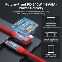 Cable USB C de 90 Grados con Ángulo Recto, USB 3.2, 20 Gbps, PD 240W, 4K, Cable Trenzado Resistente Tipo C para Cámara, VR, Laptop, 5M 10M
