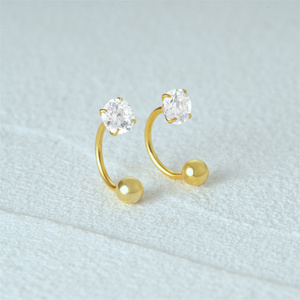 CANNER Vente en gros Boucles d'oreilles à crochet incurvé en argent S925, Boucles d'oreilles à boucle à vis en forme de U, Anneaux de piercing pour le corps et le ventre, Boucles d'oreilles pour cartilage - Product Image 3