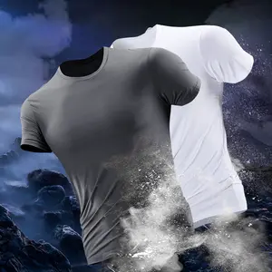 Camicie sportive da Jogging da palestra di vendita calda e traspirante maglia da allenamento ad asciugatura rapida Slim Fit a compressione da uomo che corre t-shirt