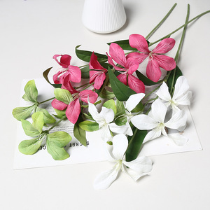 Fleur d'orchidée artificielle Lichao à flamme artificielle, branche unique, faite à la main, pour décoration de mariage et de maison - Product Image 3