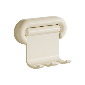 Support mural triple pour brosses à dents, fixation magnétique par ventouse, sans perçage, sous miroir, blanc crème - Product Image 2
