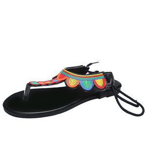 Zapatillas <span class=keywords><strong>planas</strong></span> de diseñador colorido para <span class=keywords><strong>mujer</strong></span>, <span class=keywords><strong>sandalias</strong></span> de playa, chanclas con cordones, <span class=keywords><strong>Amazon</strong></span> - Product Image 1