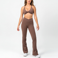 Ensemble de pantalon et haut de yoga tie-dye personnalisé avec taille élastique, tissu extensible quadridirectionnel respirant pour femmes - Commandes personnalisées en gros